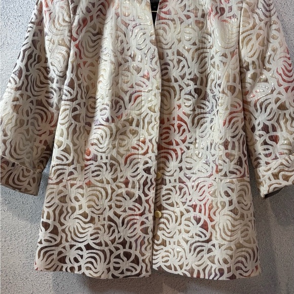 Zanella Cream and Red Patterned Blazer - Picture 1 of 6